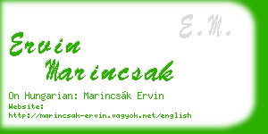ervin marincsak business card